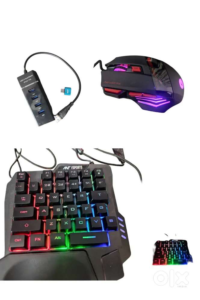 Aerostrike gaming mouse 12000 dpi with gaming keyboard