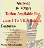 Home Tuition available (Lkg-to-8th ) All subjects