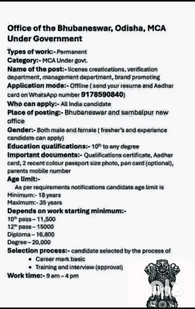 MCA under goverment