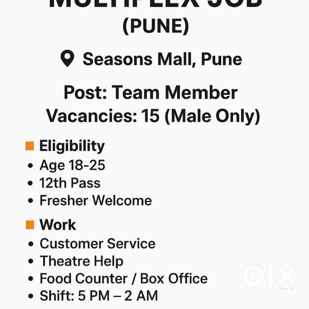 Multiplex Job -Seasons Mall Pune