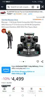 F1 MODEL CAR FOR SALE 1/24 Mercedes-AMG F1 W14 E