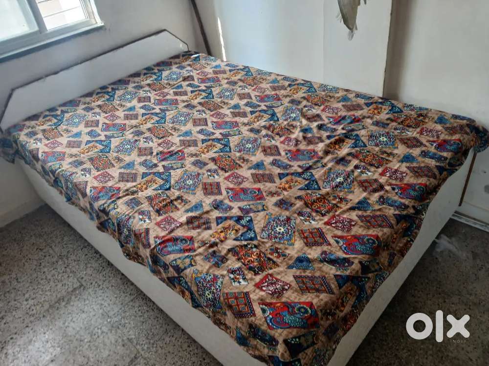 Wooden sofa and cushion/4×5 Bed with storage with mattress urgent sale