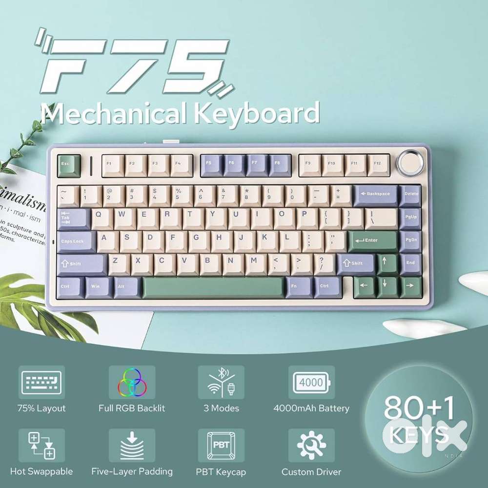 AULA F75 75% Wireless Mechanical Keyboard  RGB Backlit