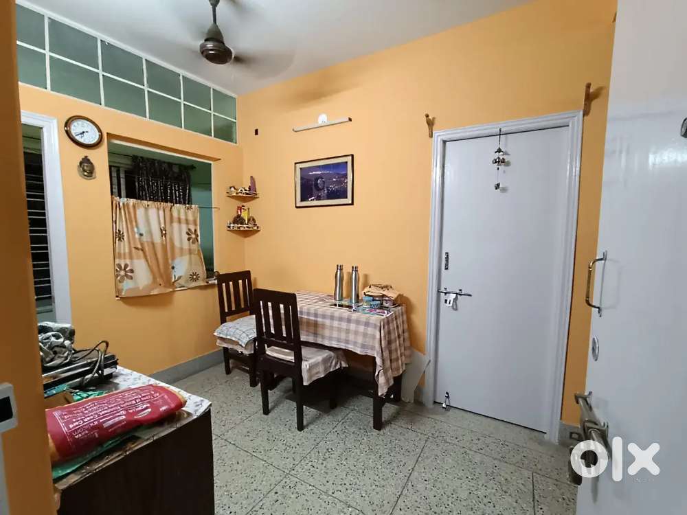 2BHK resale flat at Garia, furnished with AC, near main bus stop.