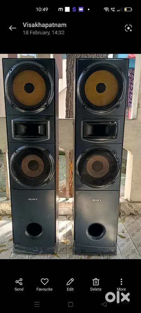 Sony towers with sony amp aux cd fm usb 5000 watts
