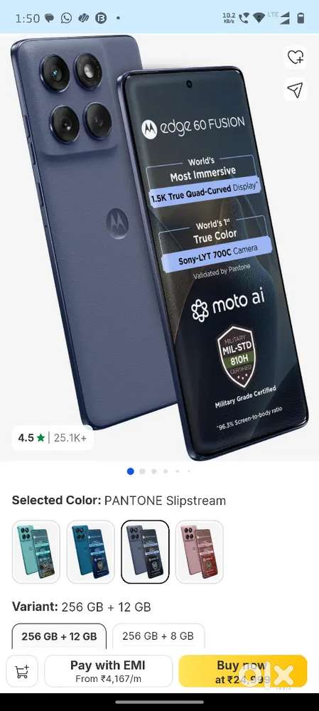 5G MOTO 60 Fusion Two Month Old 12/256