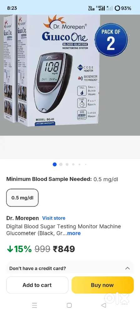 Dr Morepen Glucometer Machine