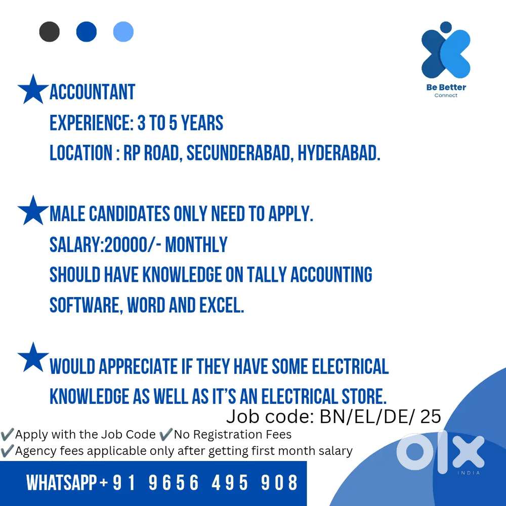 Accountant,  RP Road Secunderabad