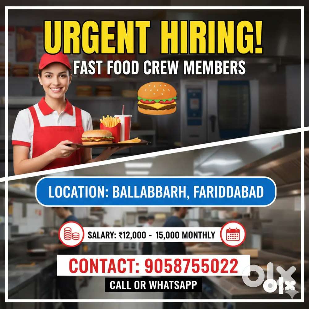 Urgent Need Fast food Worker