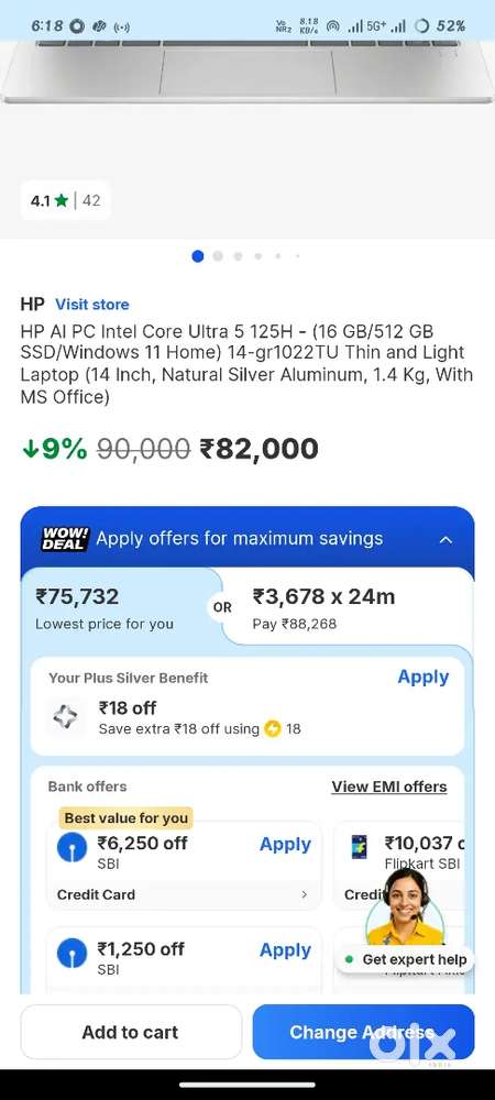 Hp laptop intel i5 ultra 14 gen negotiable