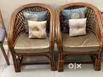 Stylish 3+2 Cane Sofa with table Custom Design – Excellent Condition”