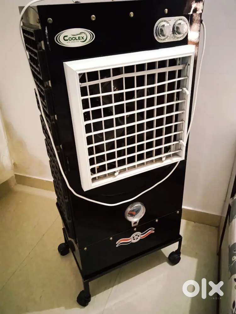 Coolex Air Cooler in black colour with wheels and stand