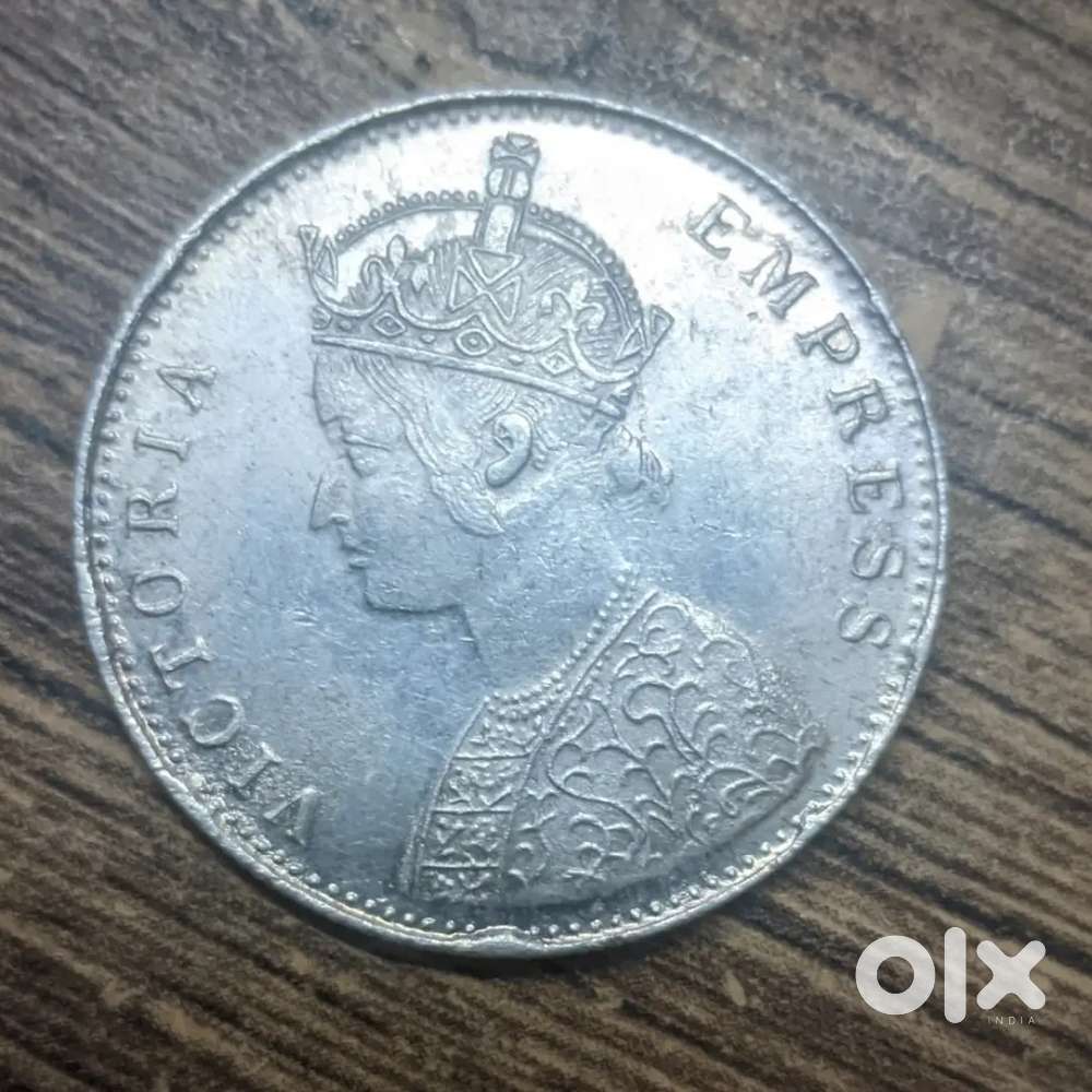 1872 British India One Rupee – Queen Victoria Empress Silver Coin