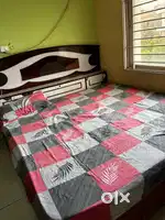 Double bed without mattress