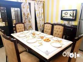 Onyx Marble Top Sheesham Dinning Table with 6 chairs