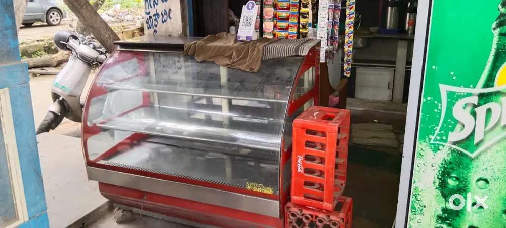 Comercial fridge and aluminium display counter