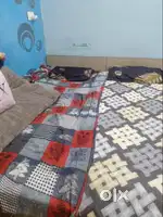 Bed with Mattress Black Cotton Waste