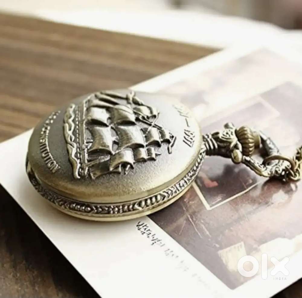 Retro Ancient Sailboat/Warships/Pirate Ship  Quartz Pocket Watch