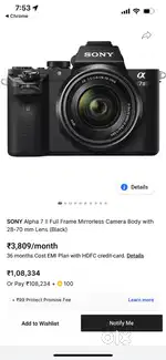 Sony a7 II 24.2MP Mirrorless Camera