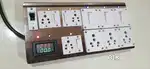 Voltmeter Ampere Meter LED Domestic Commercial Schuko Sockets Wooden