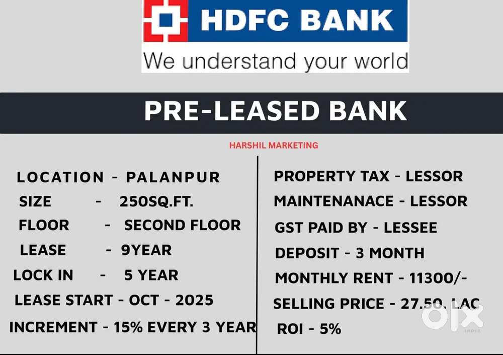 HDFC BANK office sale