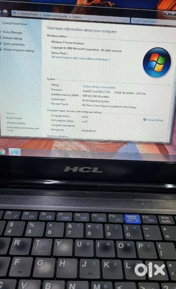 HCL i5 Laptop 8gb 320gb