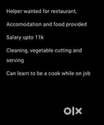 Restaurant helper needed