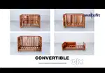 Sheesham Baby Bed Crib Convertible 4 in 1 Wakefit