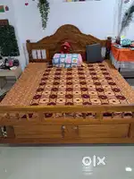 Urgent Sale: Kerala Teak Wood King Size Cot (1.5 years used)