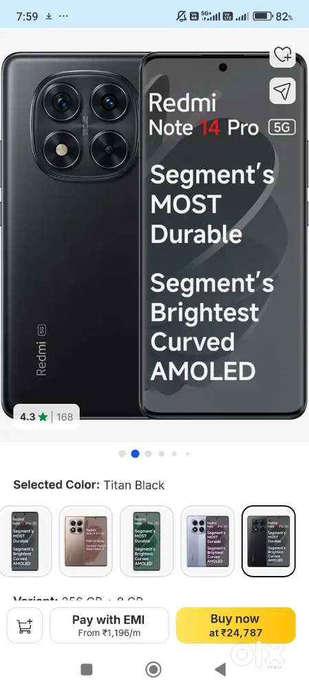 Minote14pro 8gb 256 just 15days old 20000