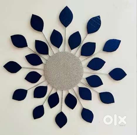 Handmade Decorative Wall Art – Blue Leaf Sun Design