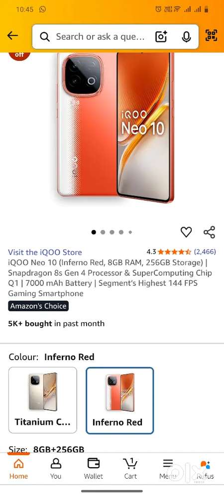 iQOO neo 10 8 256