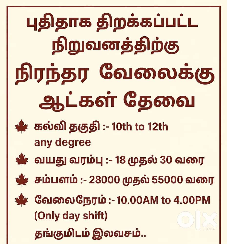 PERMANENT JOB VECANCY AVAILABLE