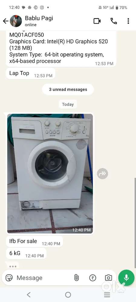 fully automatic washing Machine IFB 6kg working n good condition