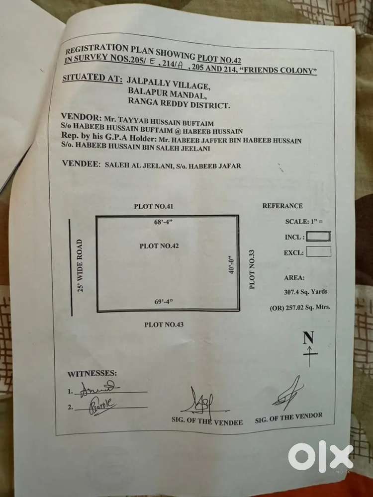 Decent 307 square yards plot for sale with boundary wall in jalpally
