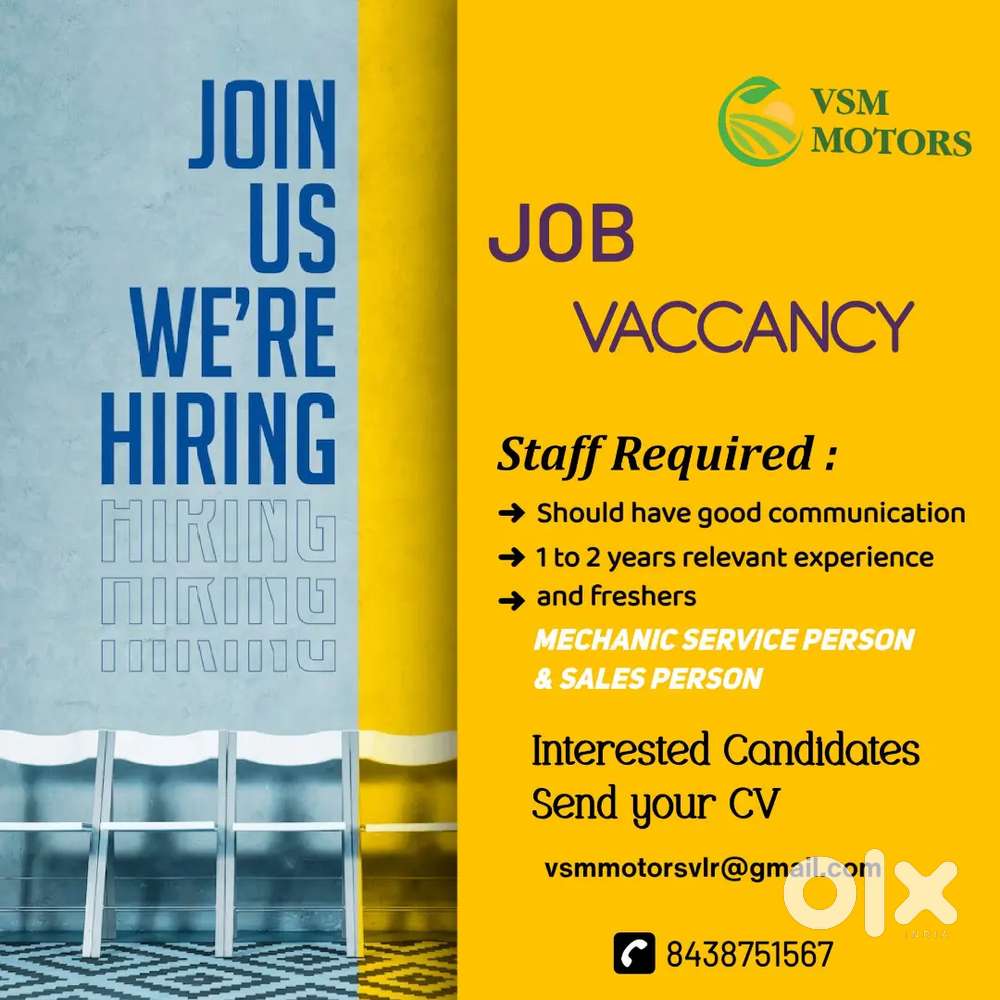 Job vaccancy sales person office assistant