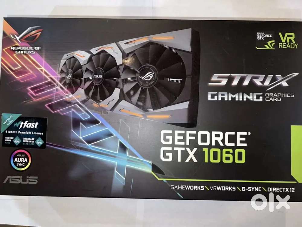 Used GTX 1060 ASUS ROG Strix GeForce GTX 1060 6GB GDDR5 Graphics Card.