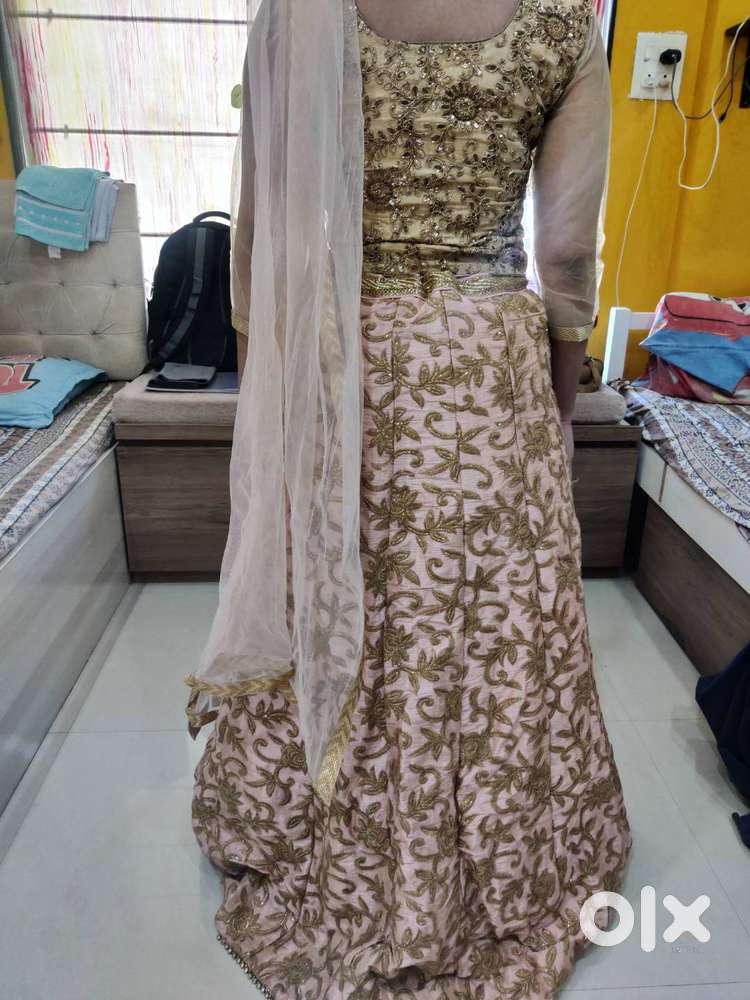 Beautiful golden pink lehenga and orange lehenga too