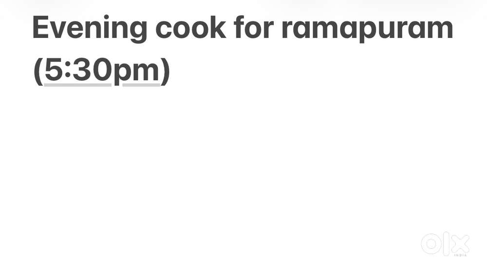 Evening cook at ramapuram