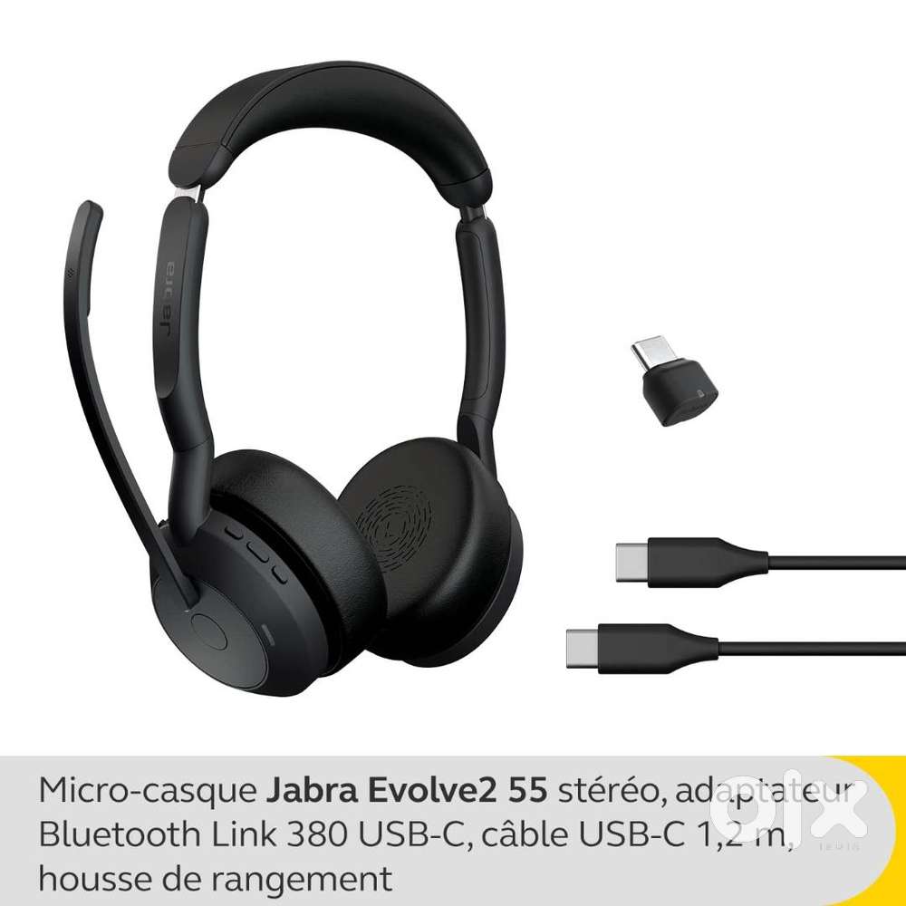 Jabra Evolve2 55 Stereo Wireless Headset Air Comfort Technology