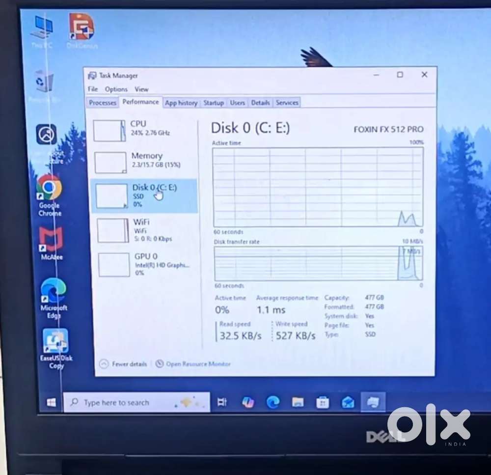 Dell Vostro 3559 16gb Ram, 512gb SSD running on Win 10