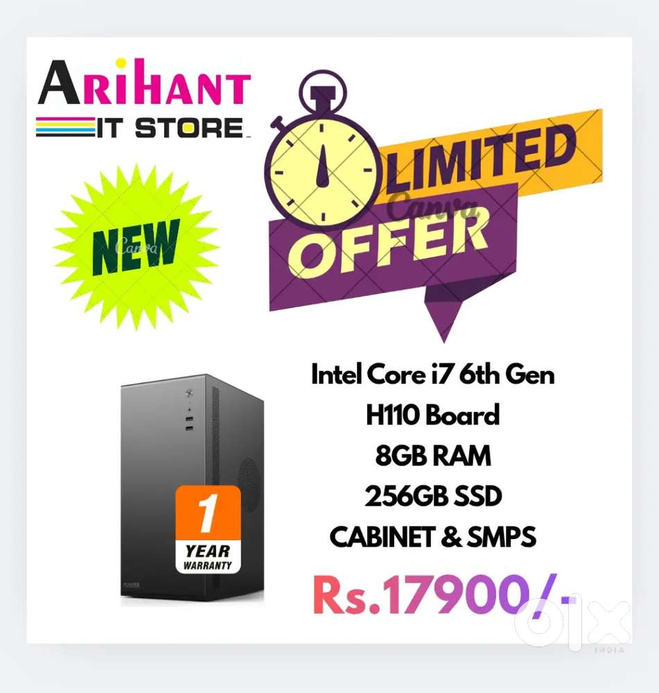 NEW Low Bujjet System / i7 6th Gen / High Speed Performance / 1 Year