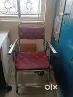 Steel Chair with Cushion & Adjustable Writing Pad Multipurpose Design