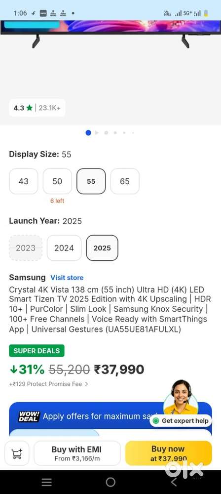 Samsung oled ultra hd 4k seal pack with bill n wartny