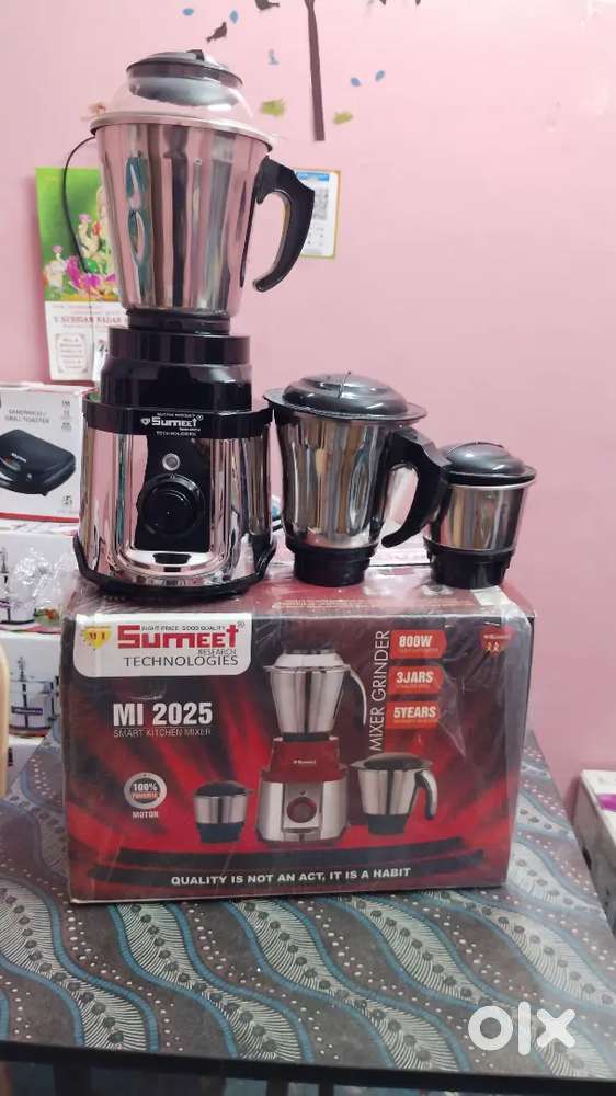 Sumeet mixie 3 jar 800w new pcs heavy ss body