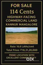 For Sale – 114 Cents Highway-Facing Commercial Land, Kannur Mangalore