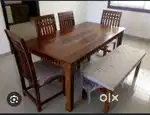 6 seater dining table including bench