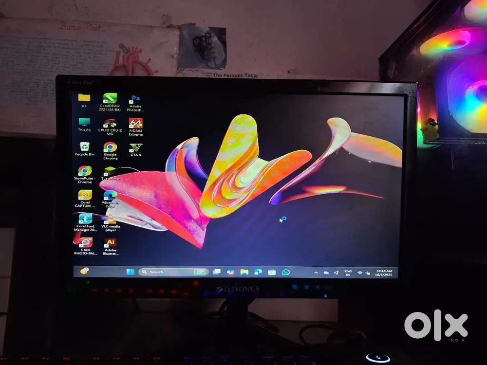 Zebronics 18.5 HD Slim Monitor Anti-Glare Wall Mount VGA & HDMI