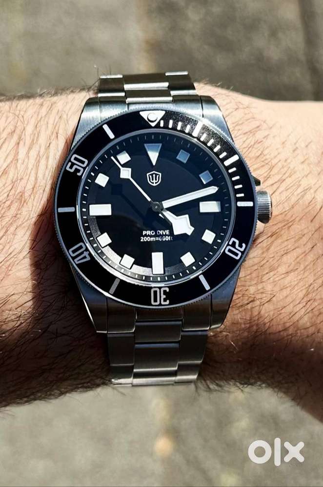 Seiko VH31 Mecaquartz movement watch- Watchdives WD1969 Pro Black