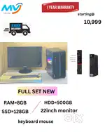 Ram - 8GB DDR3  Hard Disk - 500GB  All Basic Software Loaded  MS Offic